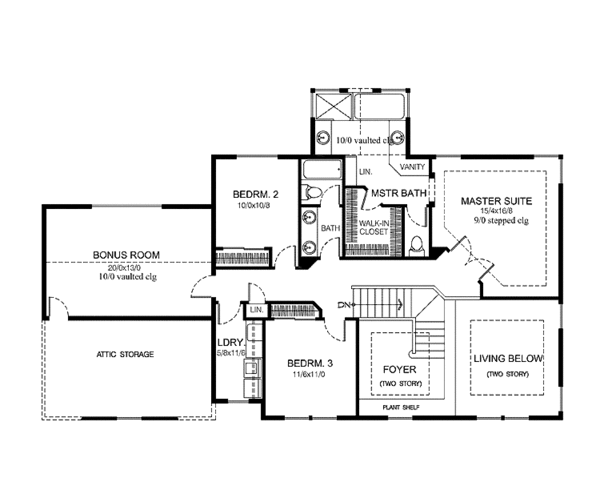 Dream House Plan - Country Floor Plan - Upper Floor Plan #997-2