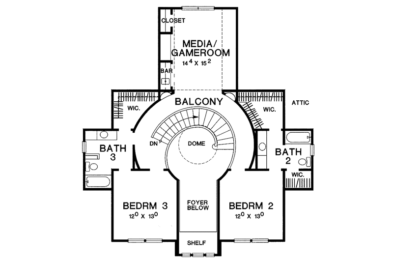 Dream House Plan - Floor Plan - Upper Floor for Mediterranean House Plan #472-210 - 4 bed, 4.5 bath