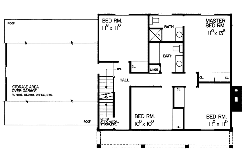Dream House Plan - Floor Plan - Upper Floor for Classical House Plan #72-669 - 4 bed, 2.5 bath