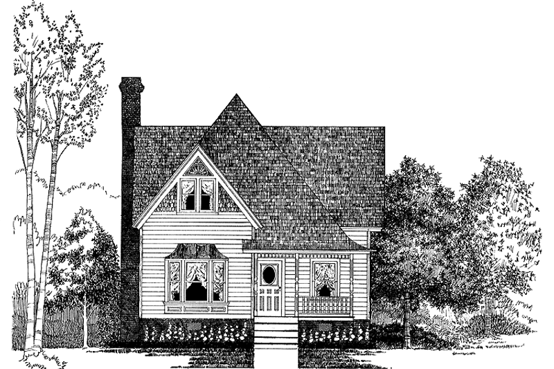 Architectural House Design - Victorian Exterior - Front Elevation Plan #1014-3