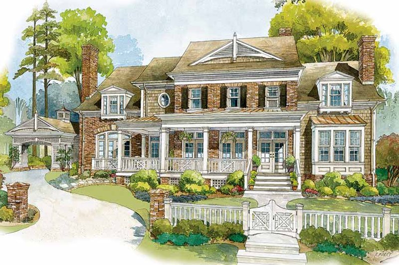 Home Plan - Exterior - Front Elevation 3 for Colonial House Plan #429-327 - 4 bed, 3.5 bath
