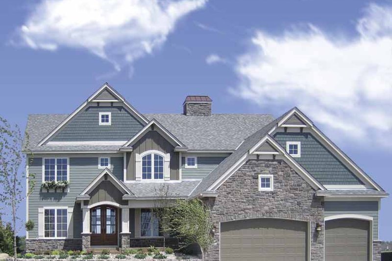 Architectural House Design - Exterior - Front Elevation 3 for Traditional House Plan #320-990 - 4 bed, 3.5 bath