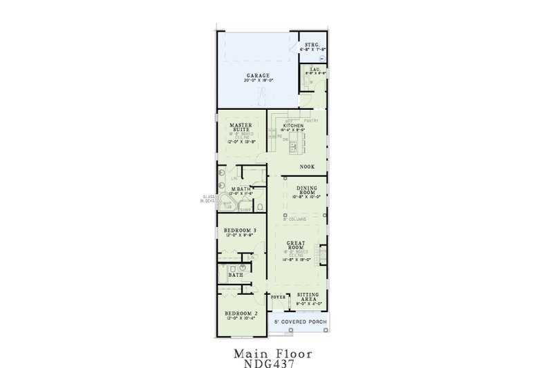 Dream House Plan - Floor Plan - Main Floor for Traditional House Plan #17-1072 - 3 bed, 2 bath