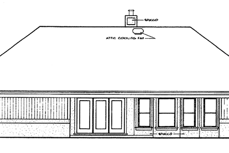 Home Plan - Exterior - Rear Elevation for Traditional House Plan #45-406 - 3 bed, 2 bath