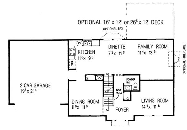 Home Plan - Colonial Floor Plan - Main Floor Plan #72-1044