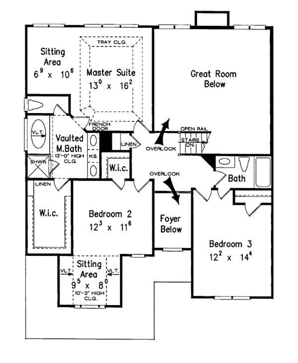 Architectural House Design - Colonial Floor Plan - Upper Floor Plan #927-708