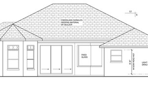 Exterior - Rear Elevation for Mediterranean House Plan #1058-37 - 3 bed, 2 bath