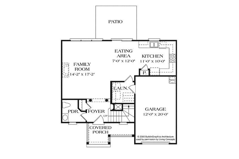 Home Plan - Floor Plan - Main Floor for Colonial House Plan #453-372 - 3 bed, 2.5 bath