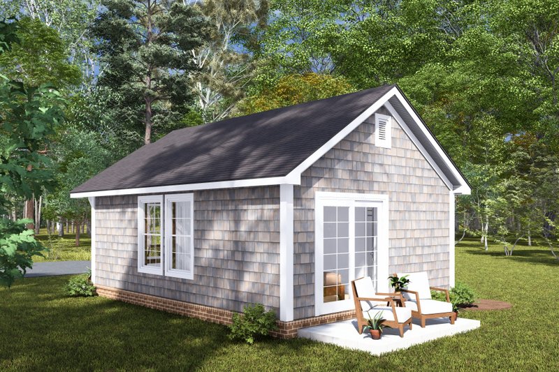 Architectural House Design - Exterior - Rear Elevation for Cottage House Plan #513-2277 - 1 bed, 1 bath