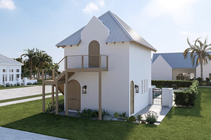 House Blueprint - Exterior - Rear Elevation for Beach House Plan #455-764 - 1 bed, 2 bath
