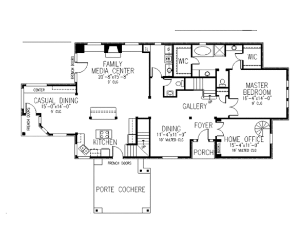 House Plan Design - European Floor Plan - Main Floor Plan #410-3580