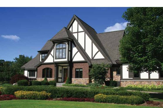 Exterior - Front Elevation 6 for Tudor House Plan #928-27 - 4 bed, 3.5 bath
