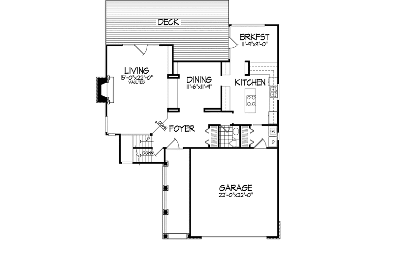 Home Plan - Floor Plan - Main Floor for European House Plan #320-686 - 3 bed, 2.5 bath