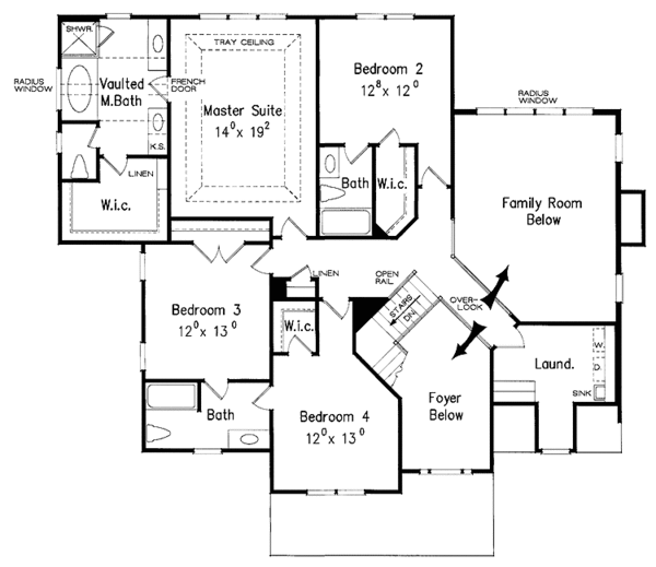 Home Plan - Colonial Floor Plan - Upper Floor Plan #927-640