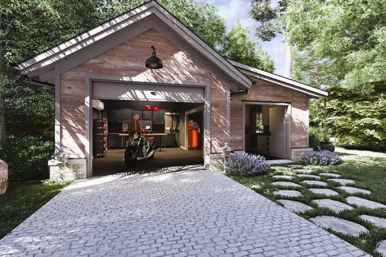 Exterior - Front Elevation 6 for Craftsman House Plan #1094-21, 0.5 bath