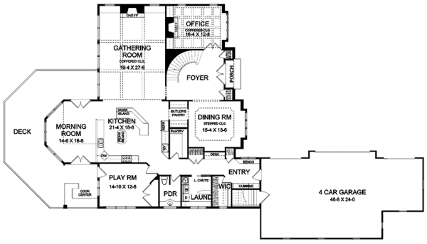 House Plan Design - Craftsman Floor Plan - Main Floor Plan #328-350