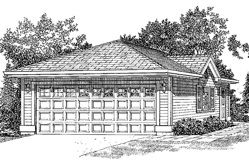 Architectural House Design - Prairie Exterior - Front Elevation Plan #47-1055