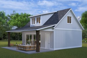 Exterior - Front Elevation 3 for Farmhouse House Plan #1060-332, 1 bath