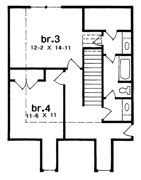 House Plan Design - Country Floor Plan - Upper Floor Plan #301-122