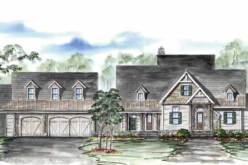 Dream House Plan - Country Exterior - Front Elevation Plan #54-316