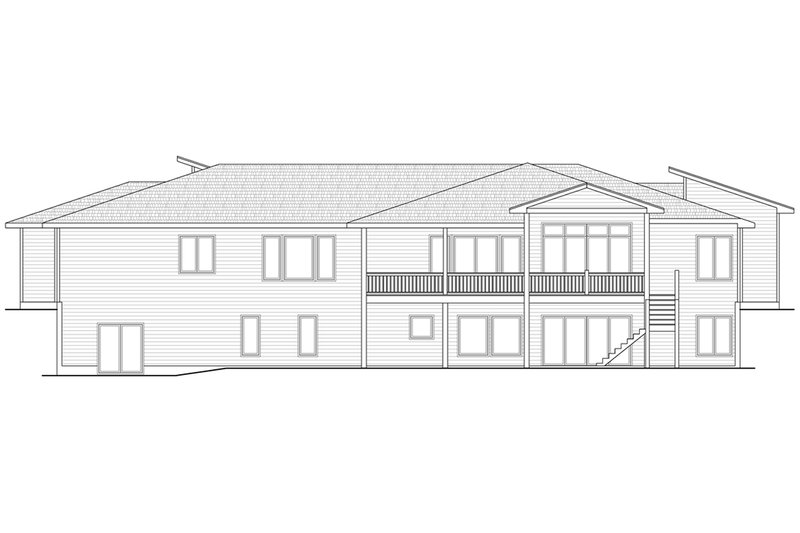 House Blueprint - Exterior - Rear Elevation 1 for Contemporary House Plan #20-2615 - 6 bed, 4.5 bath