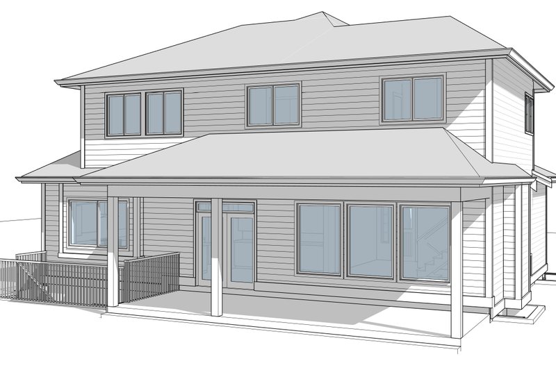 Home Plan - Exterior - Rear Elevation 1 for Farmhouse House Plan #1114-95 - 4 bed, 2.5 bath