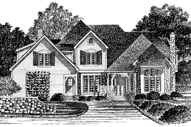 Home Plan - Country Exterior - Front Elevation Plan #316-195