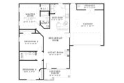 Traditional Style House Plan - 3 Beds 2 Baths 1250 Sq/Ft Plan #17-2888 