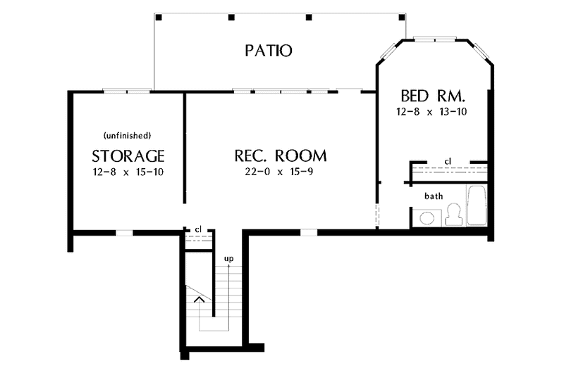 Home Plan - Floor Plan - Lower Floor for Craftsman House Plan #929-447 - 4 bed, 3.5 bath