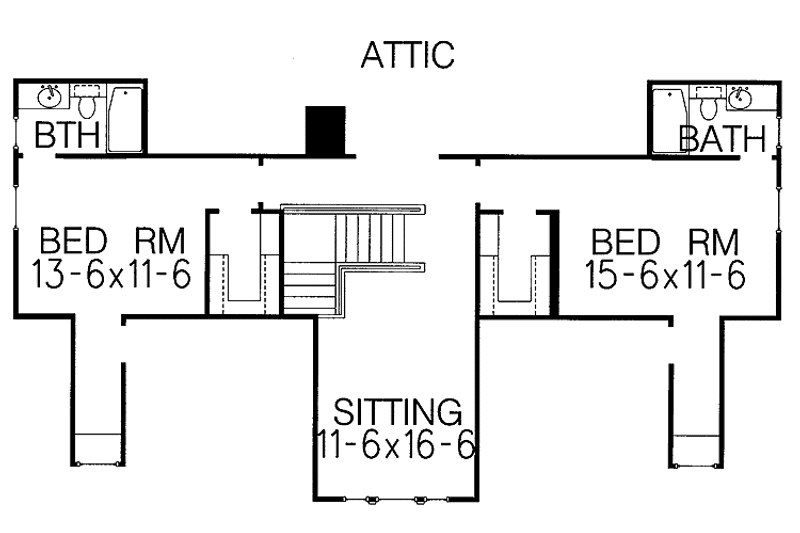 Home Plan - Floor Plan - Upper Floor for Country House Plan #15-341 - 3 bed, 4.5 bath