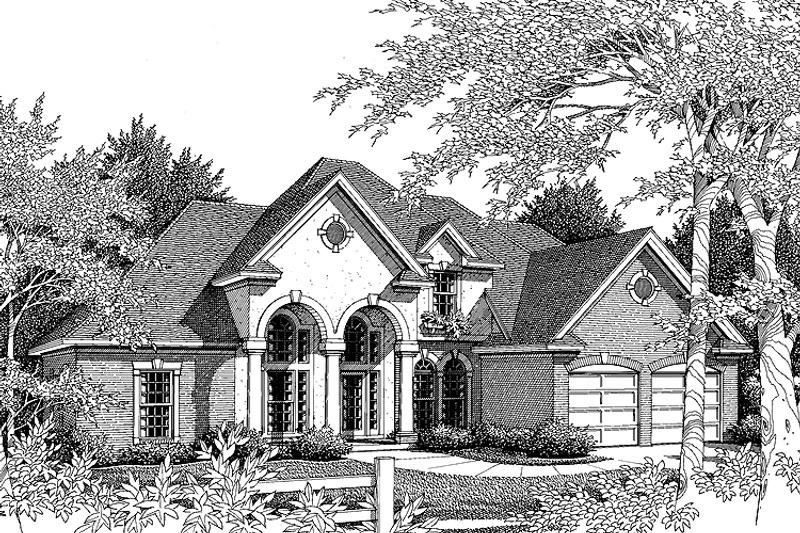 House Blueprint - Exterior - Front Elevation 3 for Mediterranean House Plan #952-102 - 4 bed, 3.5 bath