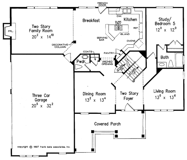 House Design - Colonial Floor Plan - Main Floor Plan #927-203