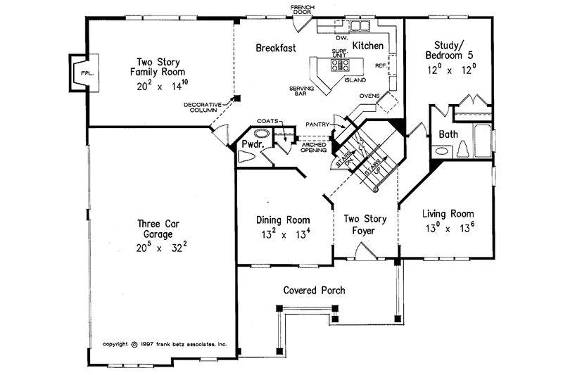 Home Plan - Floor Plan - Main Floor for Colonial House Plan #927-203 - 5 bed, 4.5 bath