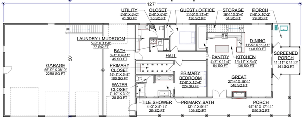 Barndominium Floor Plan - Main Floor Plan #1116-16