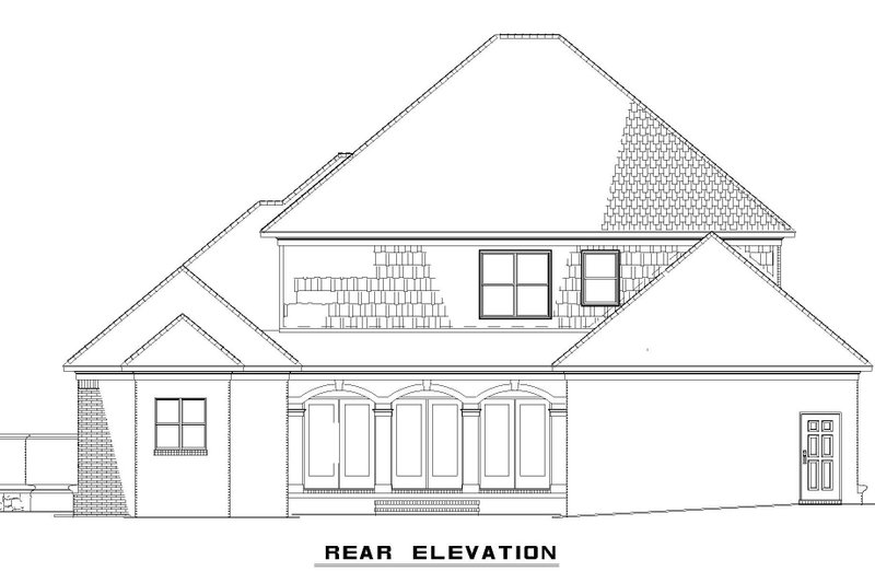 Home Plan - Exterior - Rear Elevation for Colonial House Plan #17-3271 - 5 bed, 4 bath