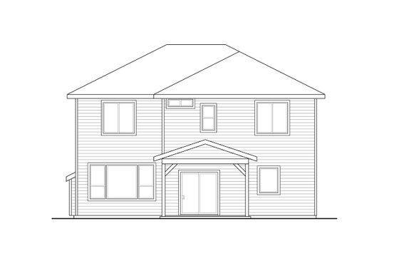 Exterior - Rear Elevation for Craftsman House Plan #124-1352 - 4 bed, 3 bath