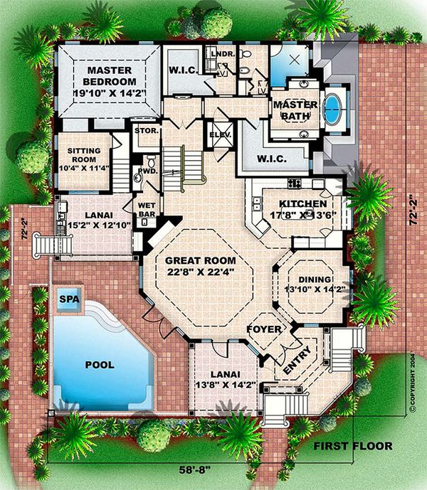Beach Floor Plan - Main Floor Plan #27-567