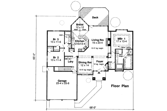 Floor Plan - Main Floor for Traditional House Plan #312-312 - 3 bed, 2.5 bath