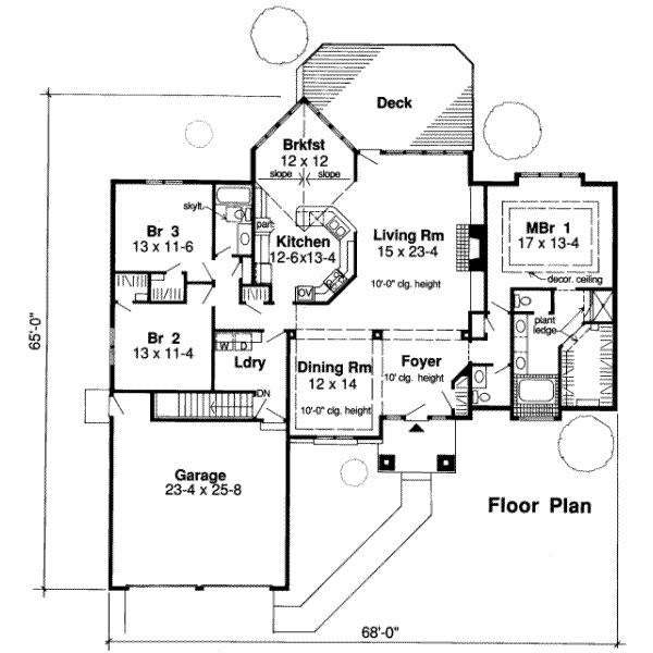 Floor Plan - Main Floor for Traditional House Plan #312-312 - 3 bed, 2.5 bath
