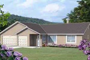 Ranch Exterior - Front Elevation Plan #1-307