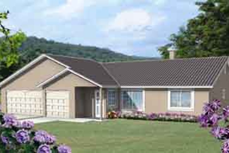 Architectural House Design - Ranch Exterior - Front Elevation Plan #1-307