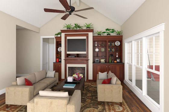 Interior - Family Room for Craftsman House Plan #21-303 - 3 bed, 2 bath