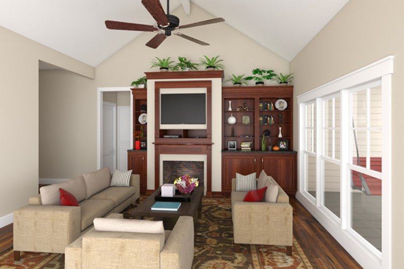 Dream House Plan - Interior - Family Room for Craftsman House Plan #21-303 - 3 bed, 2 bath