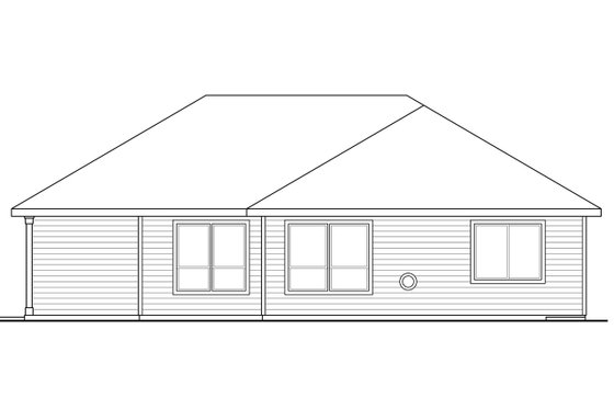 Exterior - Rear Elevation for Craftsman House Plan #124-1030 - 3 bed, 2 bath