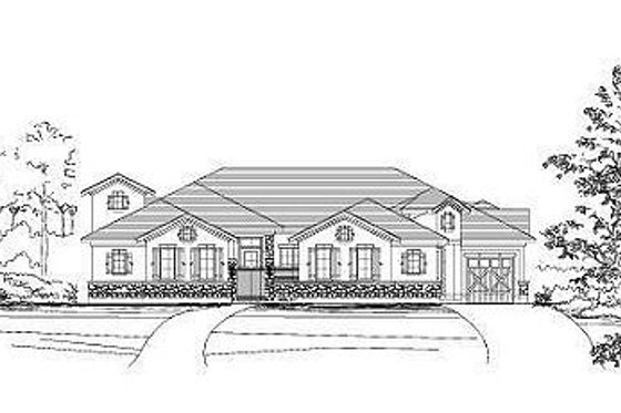 Exterior - Front Elevation for European House Plan #411-304 - 3 bed, 3.5 bath