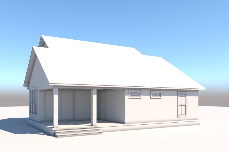 Architectural House Design - Exterior - Rear Elevation for Traditional House Plan #430-320 - 2 bed, 2 bath