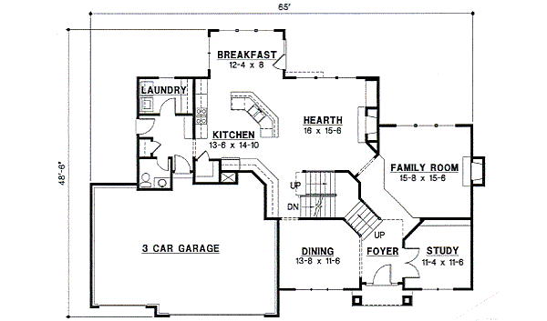 European Floor Plan - Main Floor Plan #67-584
