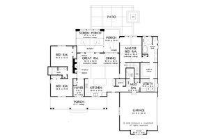Floor Plan - Main Floor for Farmhouse House Plan #929-1053 - 3 bed, 2.5 bath