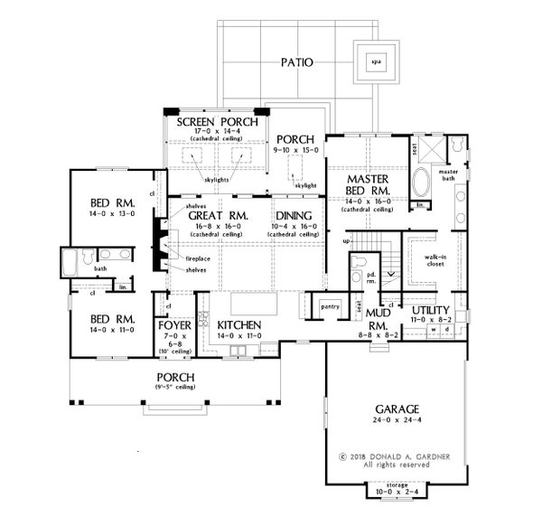 Architectural House Design - Farmhouse Floor Plan - Main Floor Plan #929-1053