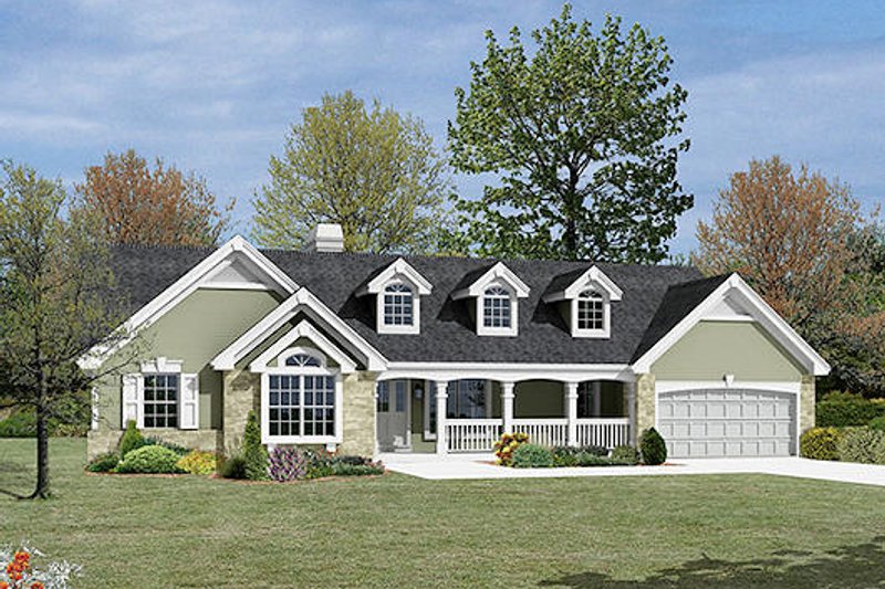 Home Plan - Ranch Exterior - Front Elevation Plan #57-341